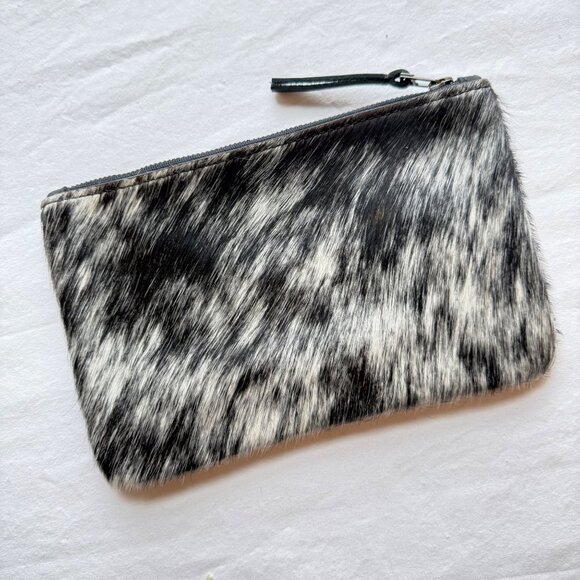 Cowhide Leather Zippered Wristlet Clutch By Prime&Rue - 9" - Picture 4 of 8
